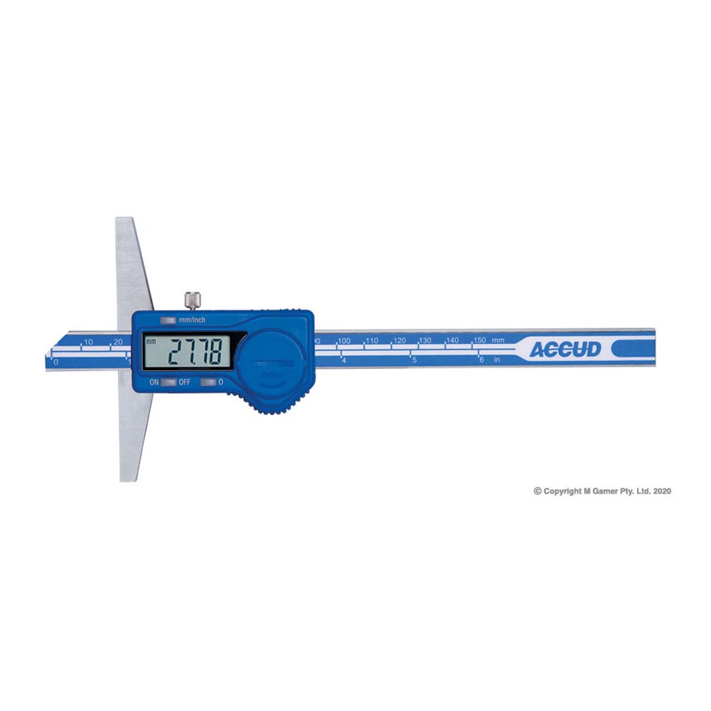 Accud 0-500mm/0-20" Digital Depth Caliper