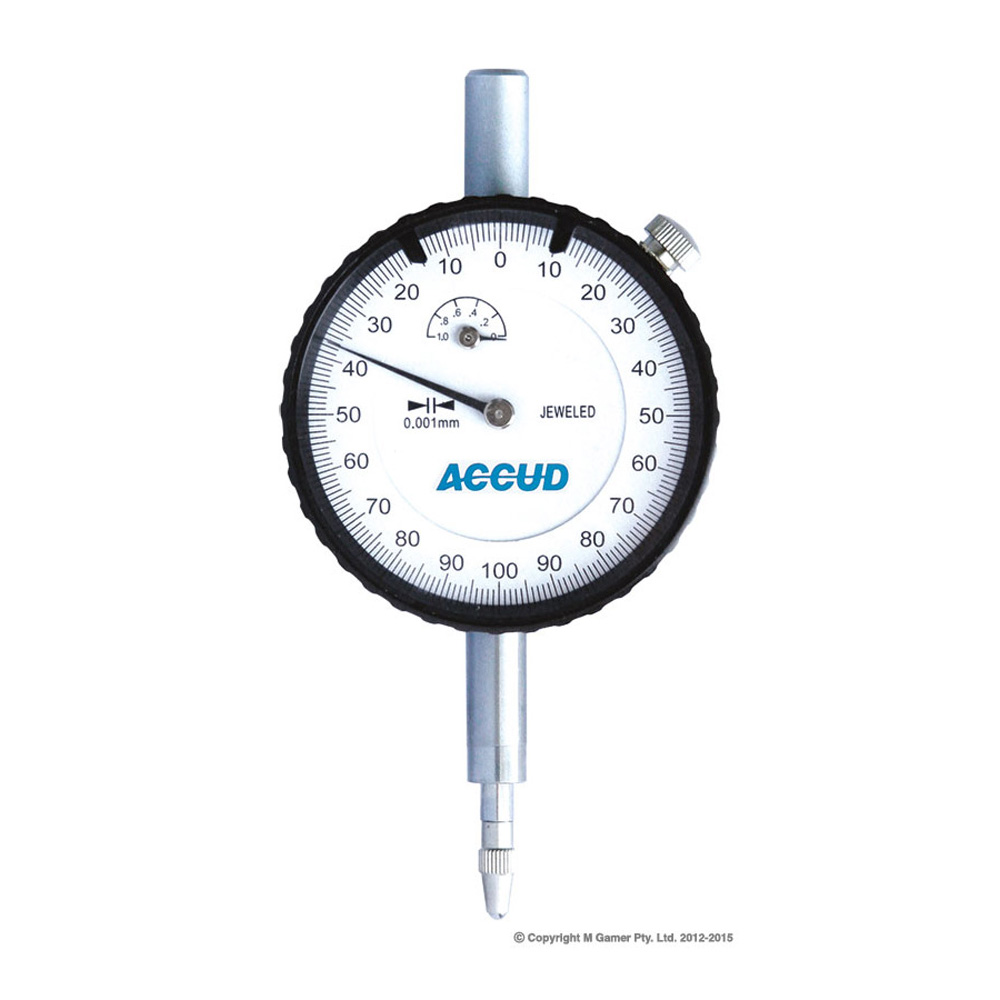 Accud 10mm Dial Indicator with Jewelled Bearing