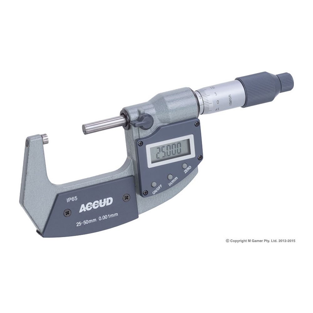 Accud 25-50mm Digital Outside Micrometer IP65