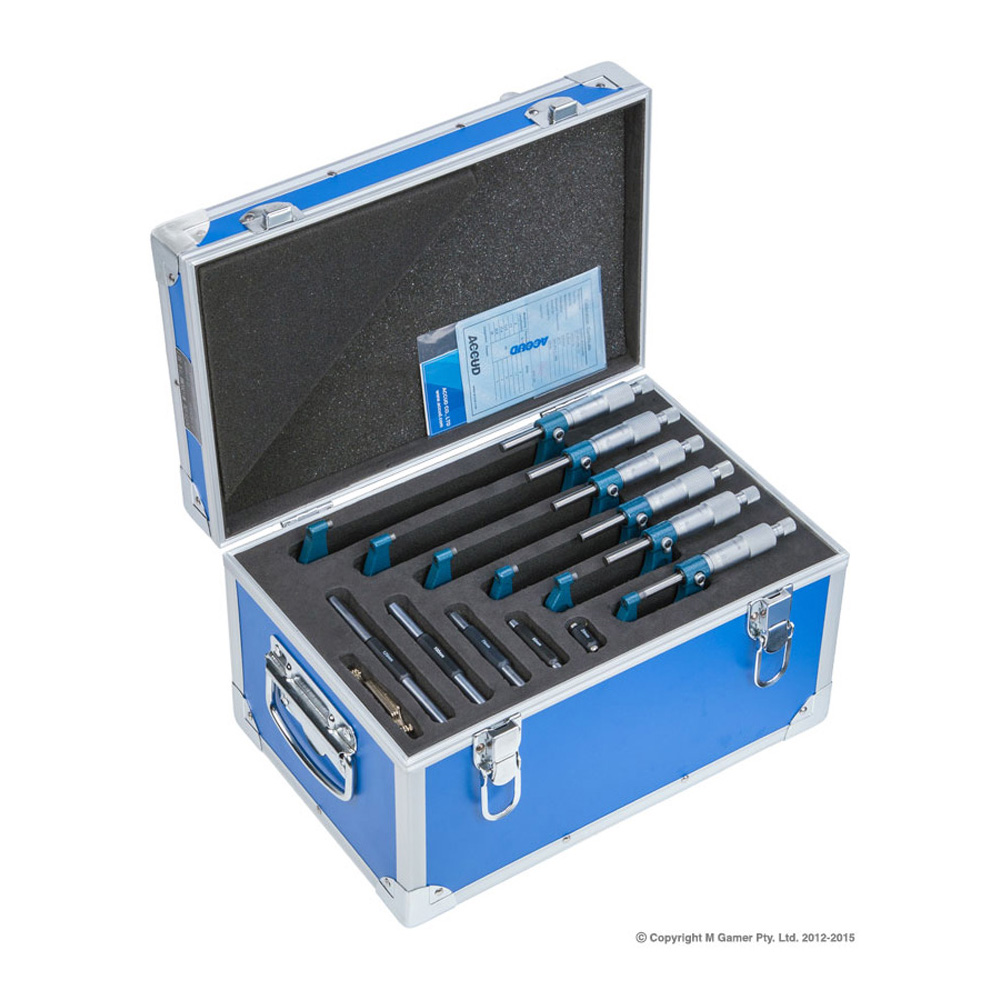 Accud 0-6" Outside Micrometer Set