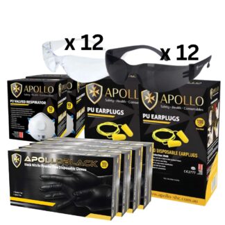Apollo 32 Piece Ppe Bundle Deal Gloves Glasses Hand Protection Eye Protection