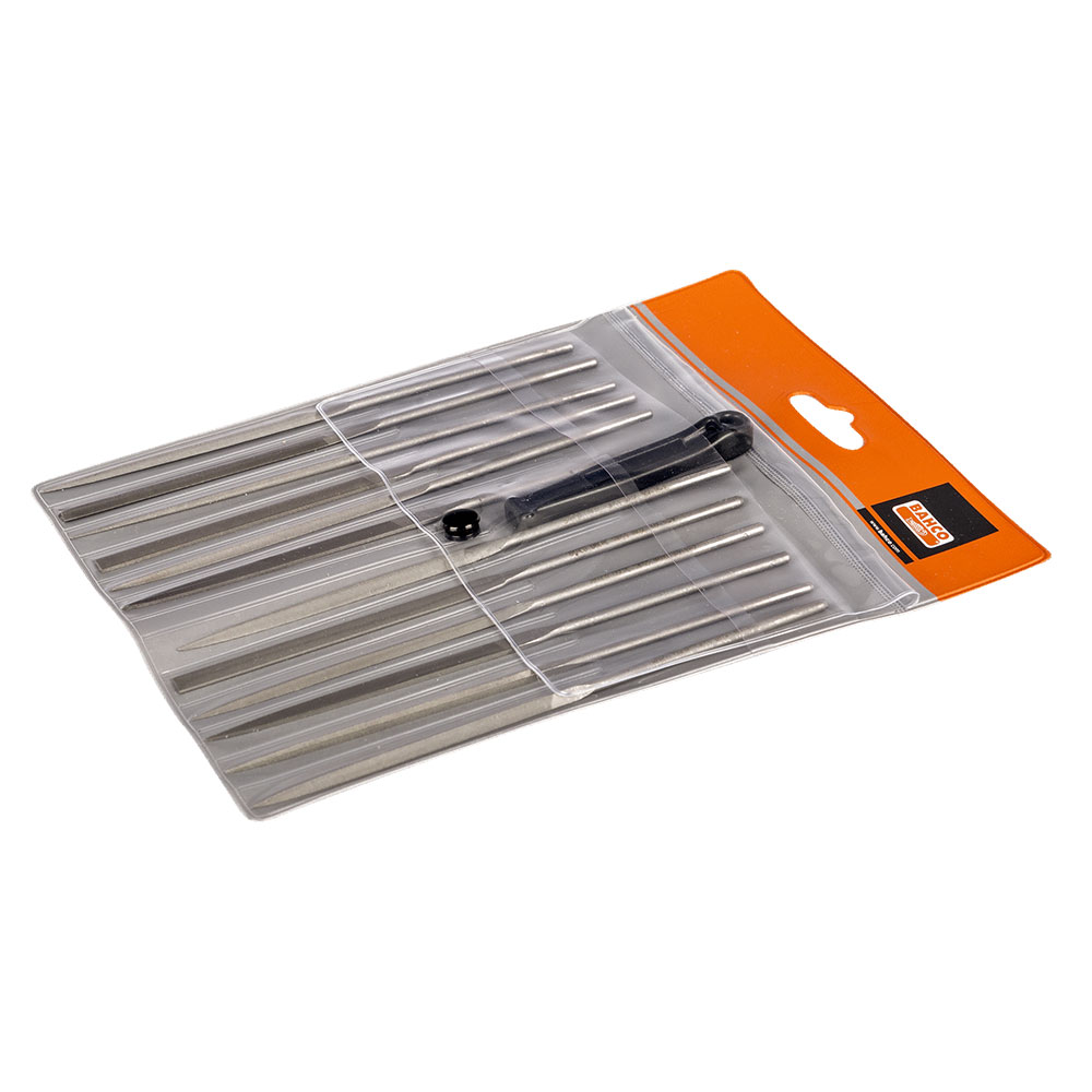 Bahco Needle File Set, 12 Pce In Wallet, 6", 16cm, Smooth Cut, No Handle