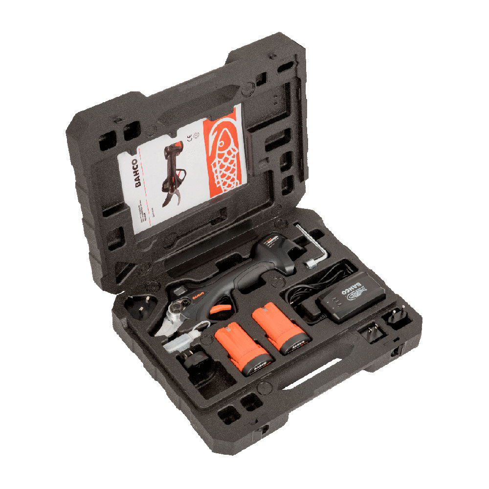 Bahco Cordless Battery Powered Secateurs 32mm. High quality steel blades for excellent cut quality up to 32 mm and long lifetime. - Image 2