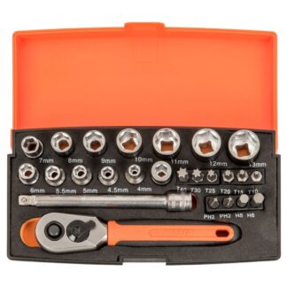 Bahco 1/4" Square Drive 25 Pce Metric Socket & Bit Set