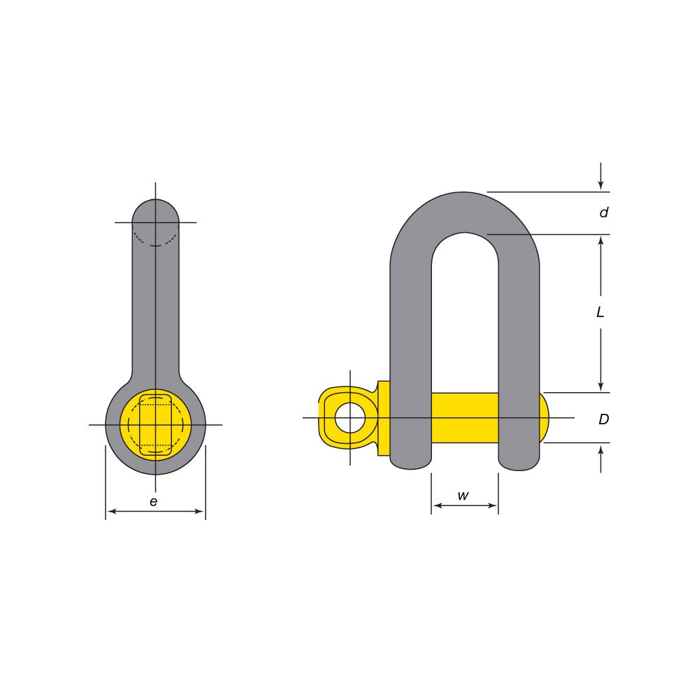Shackle Dee Grade S Galvanised 8x10mm WLL 0.75T - Image 2