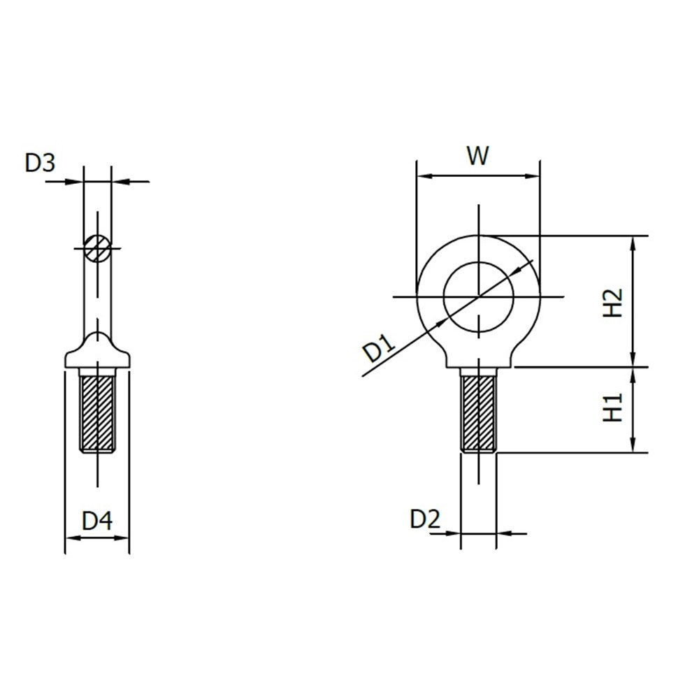 Eyebolt BS ZP Metric Small Eye 12mm WLL 400kg - Image 2