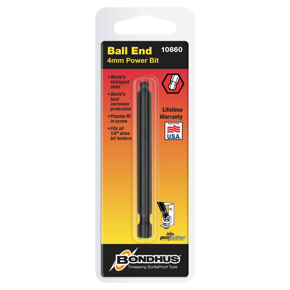 BONDHUS 4.0MM BALL END POWER BIT 3" (76MM)