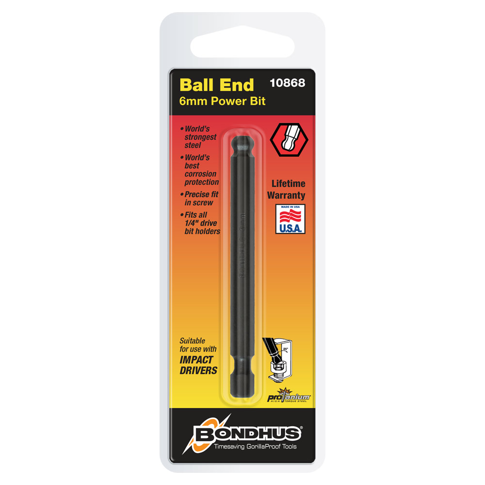 BONDHUS 8MM BALL END POWER BIT 3" (76MM) - Image 2