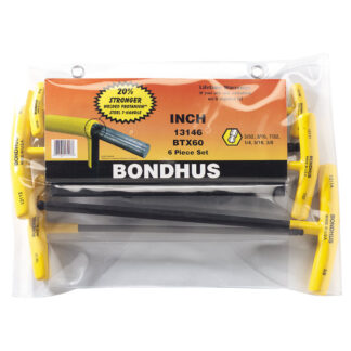 BONDHUS SET 6 BALL END T-HANDLE 5/32-3/8" POUCH