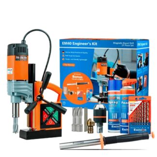 Excision EM40 Engineer's Kit 21 Piece Set Magnetic Drill, TCT Cutters, Cutting Fluid, Keyless Chuck, Countersink, HSS CO Drill Set