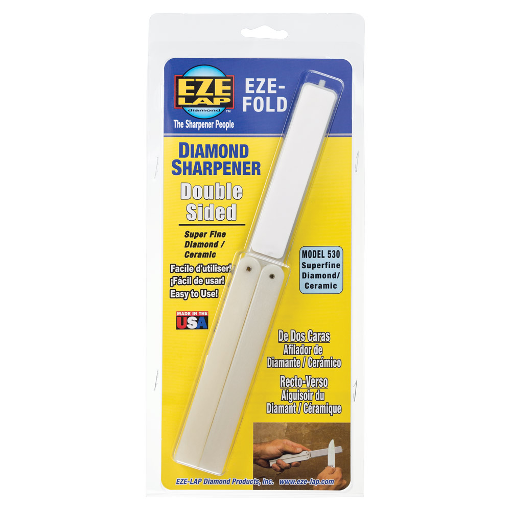 EZE FOLD SHARPENER Ceramc/Supr Fine Dble Sided, White Handle