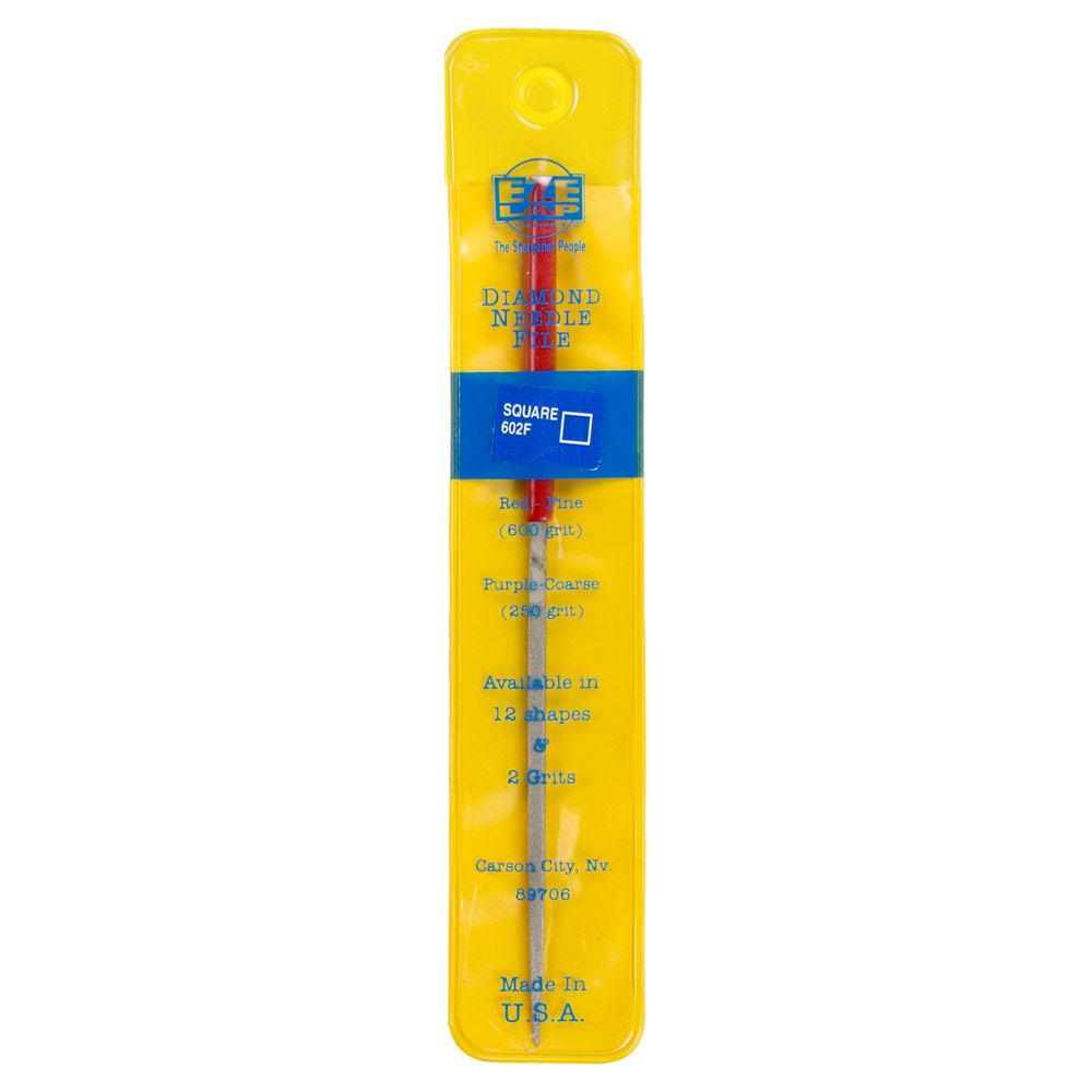 NEEDLE FILE FINE GRIT Three Square, Purple Handle - Image 2
