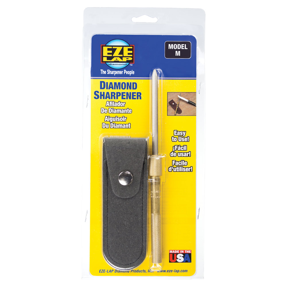 ROUND SHARPENER Stores in Brass Handle, Pouch with Belt Loop