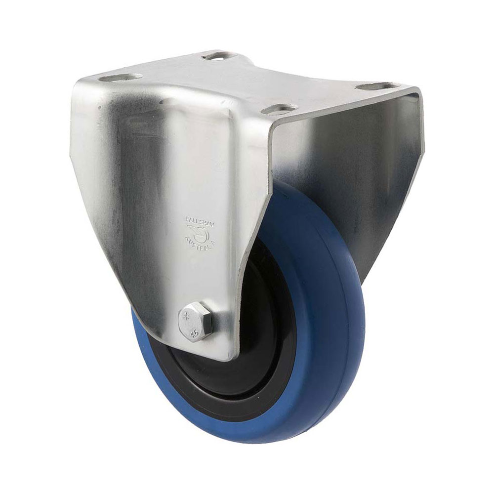 100mm C100 Blue High Resilience Elastomer Ball Bearing Fixed Plate 100kg Castors