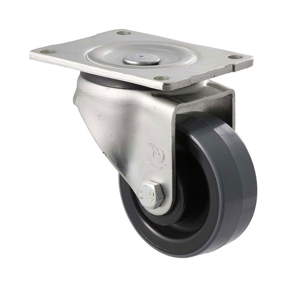 100mm H100 Polyurethane On Nylon Roll Bearing Swivel Plate 300kg Castors