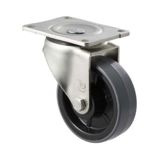 125mm H125 Polyurethane On Nylon Roll Bearing Swivel Plate 350kg Castors