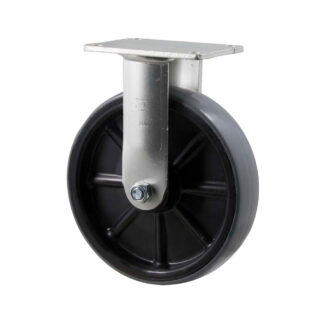 200mm H200 Polyurethane On Nylon Roll Bearing Fixed Plate 500kg Castors