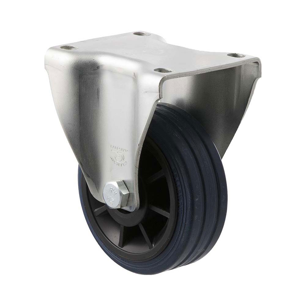 100mm J100 Blue High Resilience Elastomer Roll Bearing Fixed Plate 150kg Castors