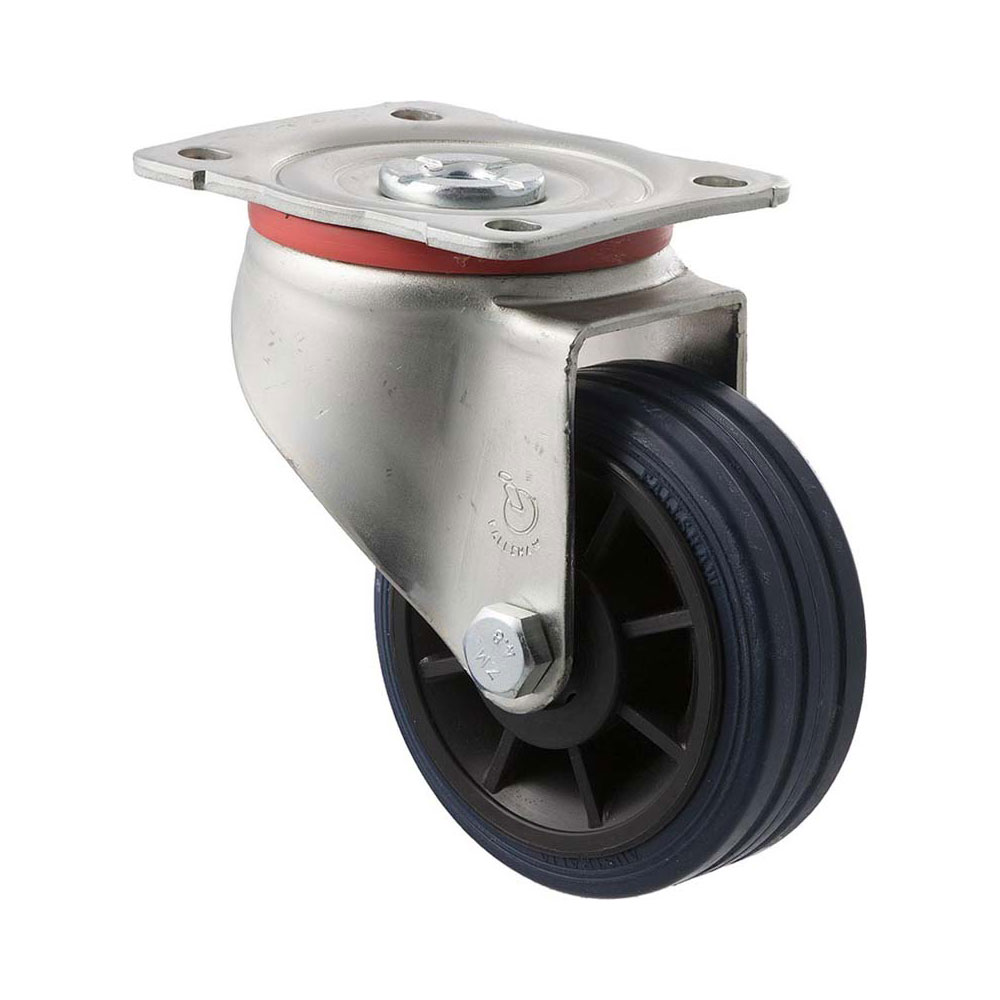 100mm J100 Blue High Resilience Elastomer Roll Bearing Swivel Plate 150kg Castors