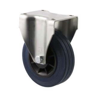 125mm J125 Blue High Resilience Elastomer Roll Bearing Fixed Plate 180kg Castors