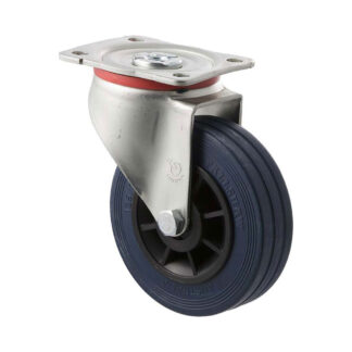 125mm J125 Blue High Resilience Elastomer Roll Bearing Swivel Plate 180kg Castors