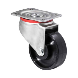 100mm J100 Hard Nylon Roll Bearing Swivel Plate 300kg Castors
