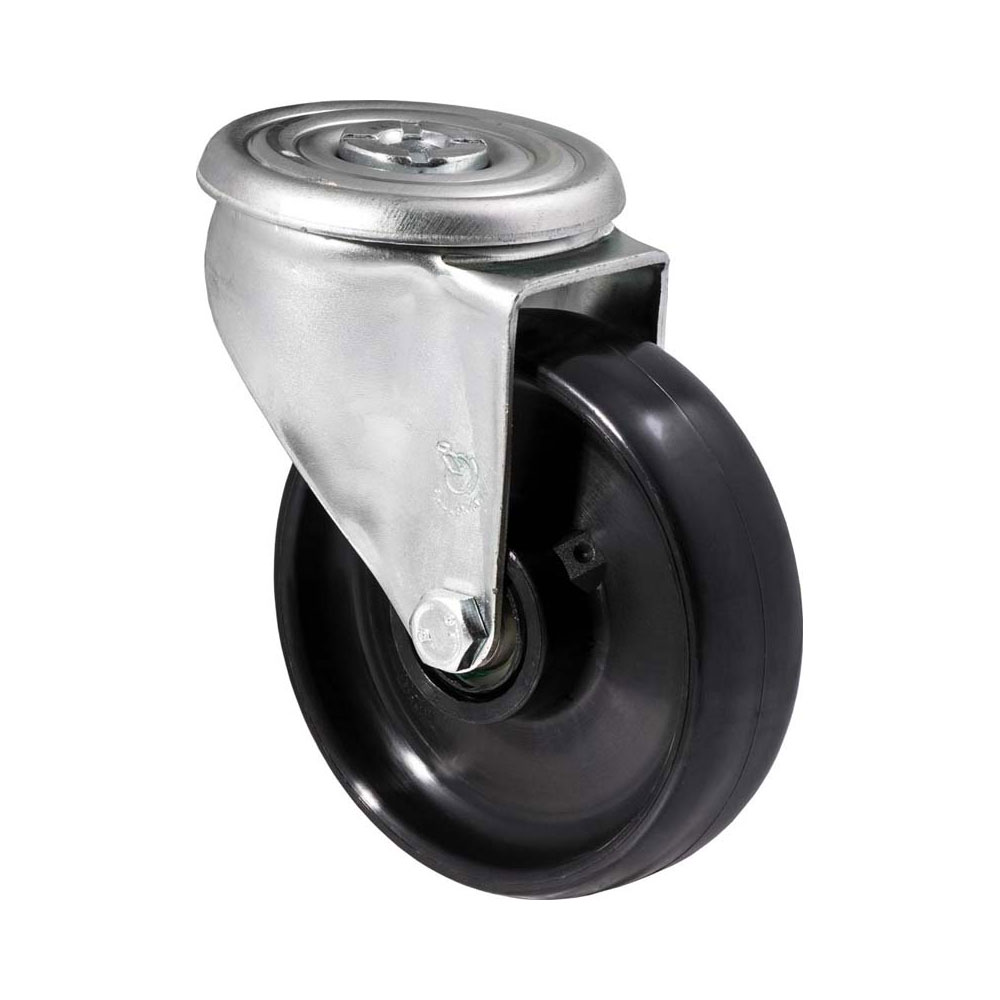 125mm J125 Hard Nylon Roll Bearing Bolt Hole 300kg Castors