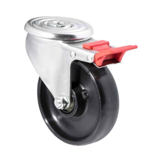 125mm J125 Hard Nylon Roll Bearing Bolt Hole And Total Brake 300kg Castors