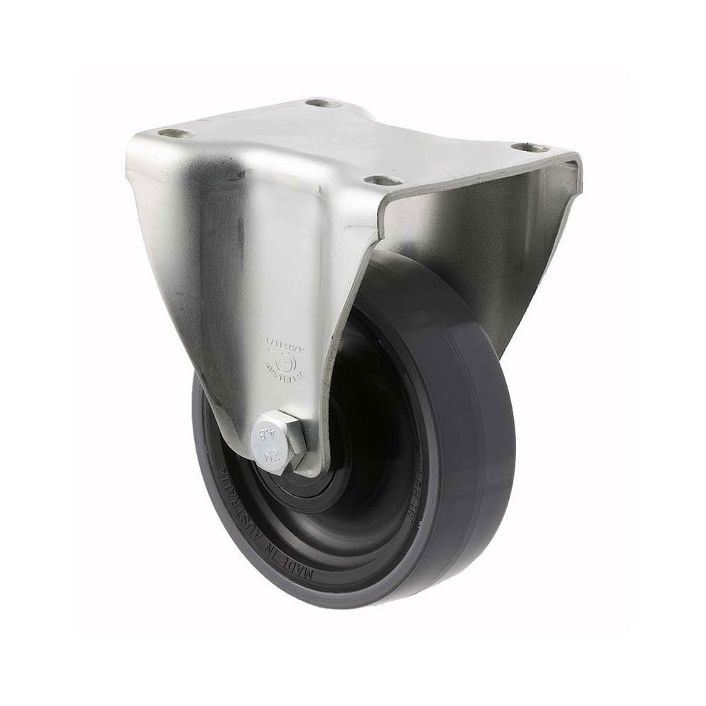 100mm J100 Polyurethane On Nylon Roll Bearing Fixed Plate 300kg Castors