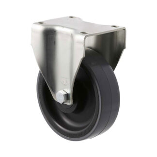 125mm J125 Polyurethane On Nylon Roll Bearing Fixed Plate 300kg Castors