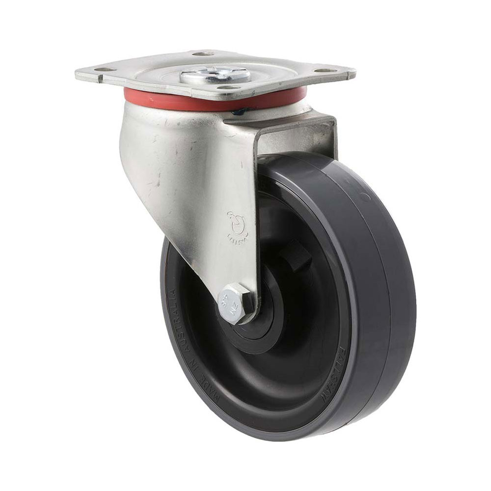 125mm J125 Polyurethane On Nylon Roll Bearing Swivel Plate 300kg Castors