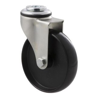 100mm K100 Hard Nylon Plain Bearing Bolt Hole 70kg Castors