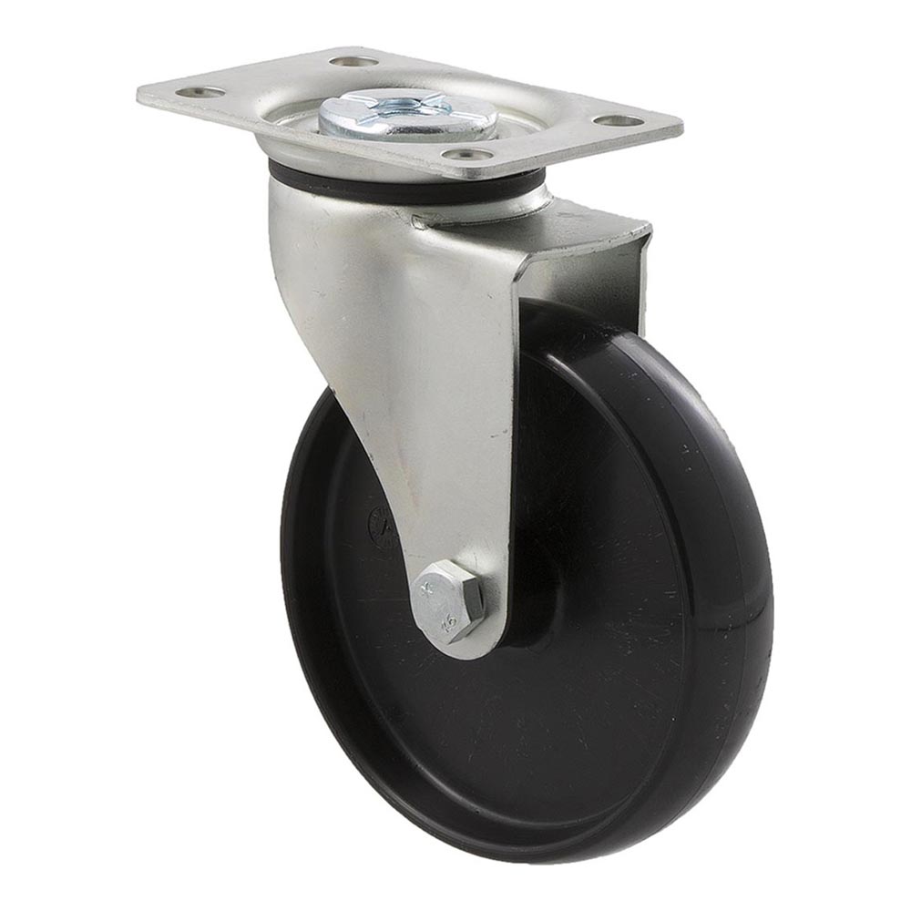 100mm K100 Hard Nylon Plain Bearing Swivel Plate 70kg Castors
