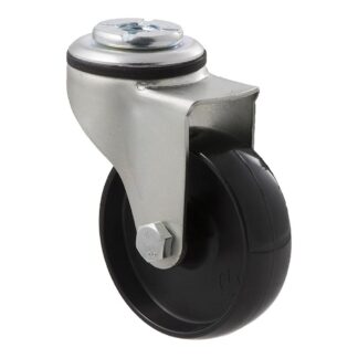 75mm K75 Hard Nylon Plain Bearing Bolt Hole 65kg Castors