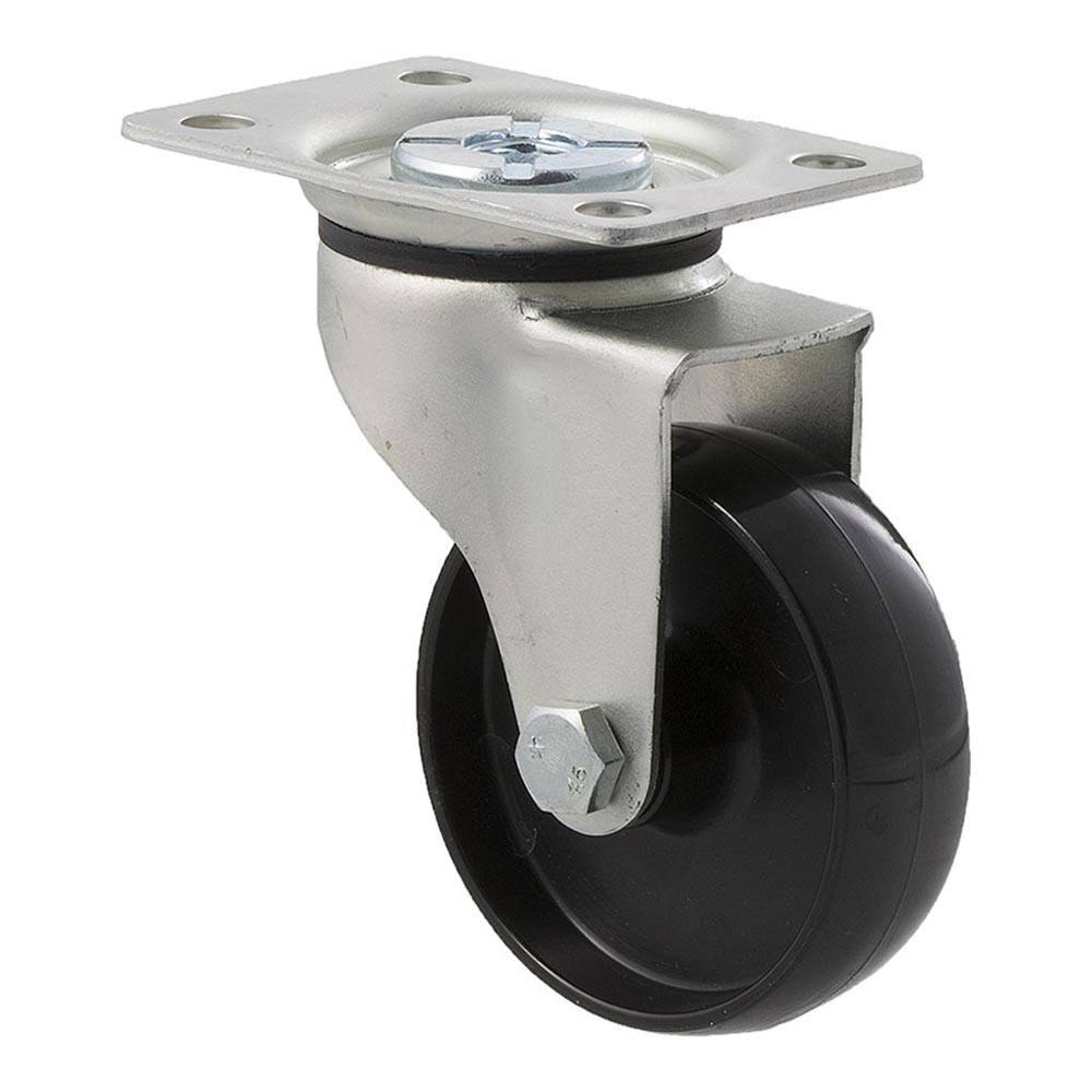 75mm K75 Hard Nylon Plain Bearing Swivel Plate 65kg Castors