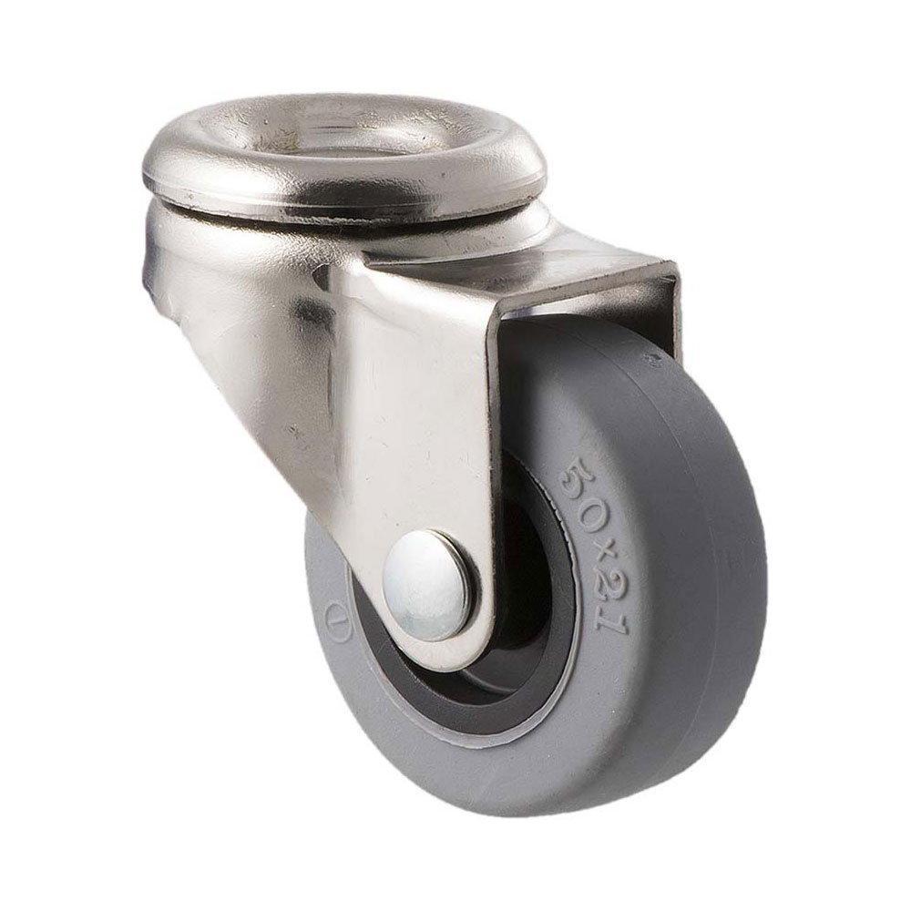 50mm L50 Thermoplastic Elastomer Plain Bearing Bolt Hole 30kg Castors
