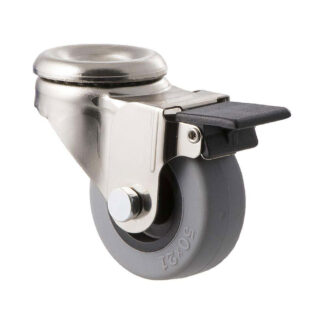 50mm L50 Thermoplastic Elastomer Plain Bearing Wheel Brake Bolt Hole 30kg Castors