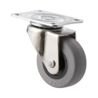 50mm L50 Thermoplastic Elastomer Plain Bearing Swivel Plate 30kg Castors