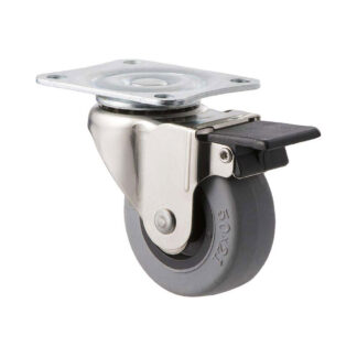 50mm L50 Thermoplastic Elastomer Plain Bearing Wheel Brake Plate 30kg Castors