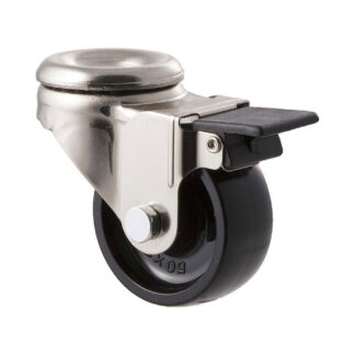 50mm L50 Hard Nylon Plain Bearing Wheel Brake Bolt Hole 30kg Castors