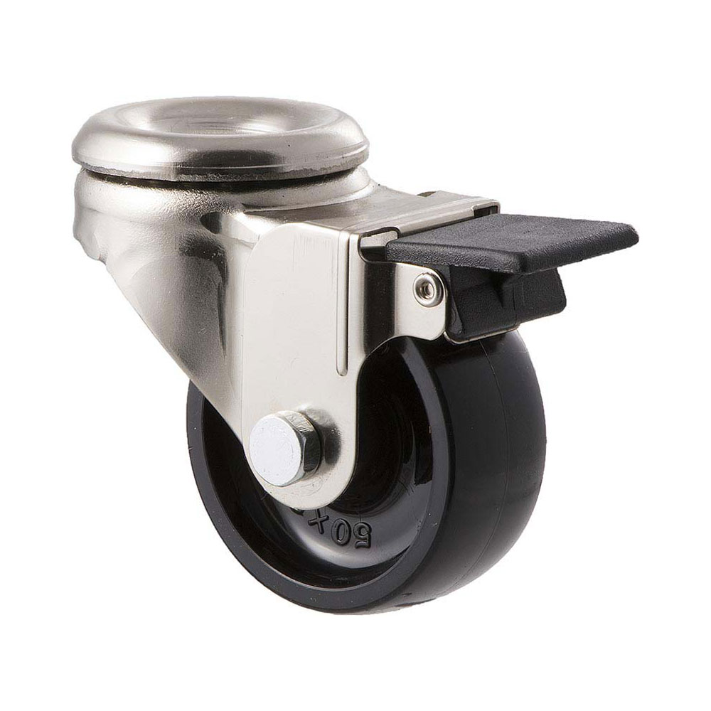 50mm L50 Hard Nylon Plain Bearing Wheel Brake Bolt Hole 30kg Castors