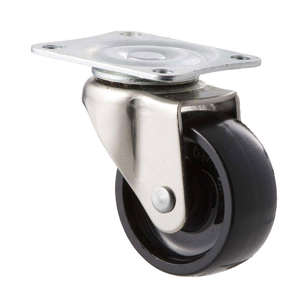 50mm L50 Hard Nylon Plain Bearing Swivel Plate 30kg Castors