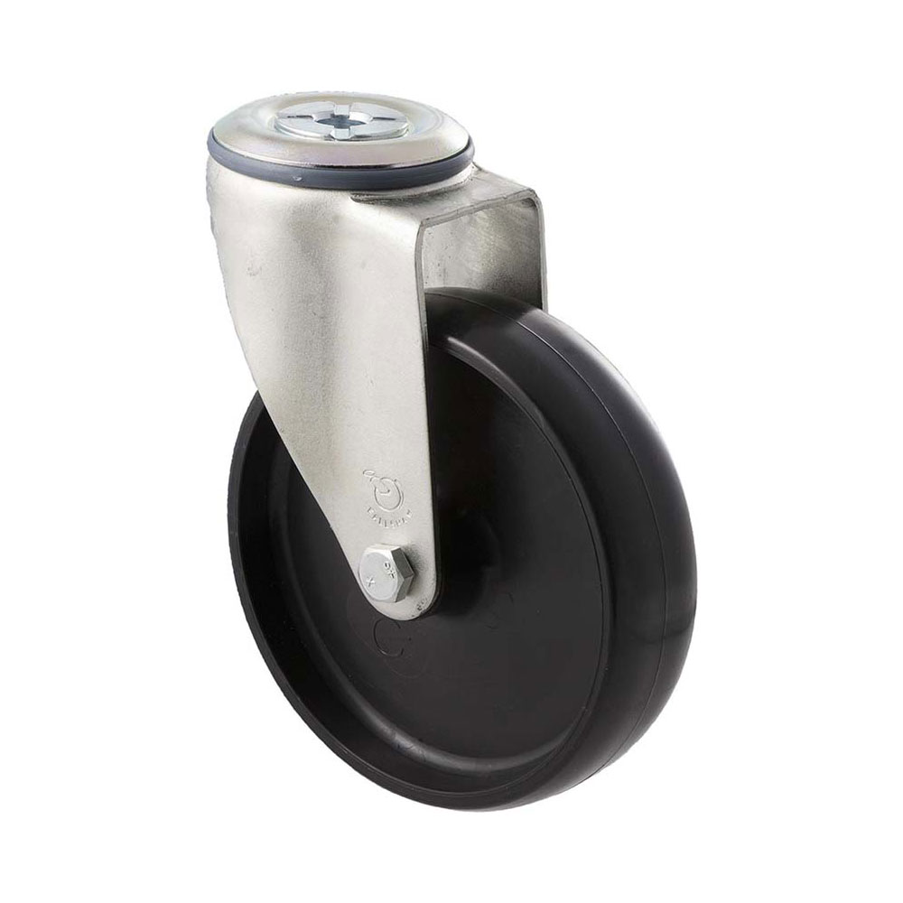 125mm M125 Nylon Plain Bearing Bolt Hole 150kg Castors