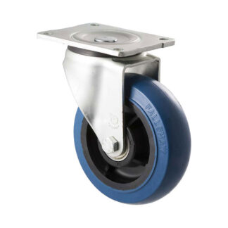150mm O150 Blue High Resilience Elastomer Ball Bearing Swivel Plate 400kg Castors