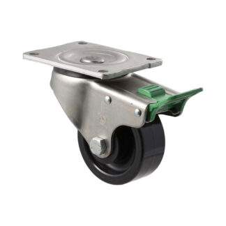 100mm O100 Hard Nylon Roll Bearing Swivel Plate And Direction Lock 350kg Castors