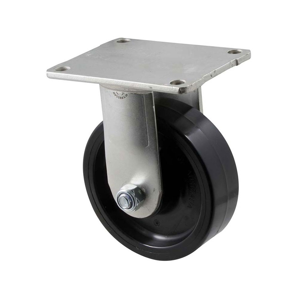 125mm O125 Hard Nylon Roll Bearing Fixed Plate 400kg Castors