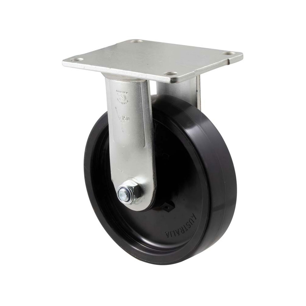 150mm O150 Hard Nylon Roll Bearing Fixed Plate 450kg Castors
