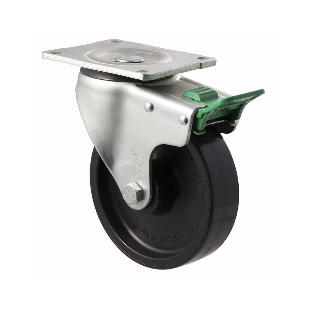 150mm O150 Hard Nylon Roll Bearing Swivel Plate And Direction Lock 450kg Castors