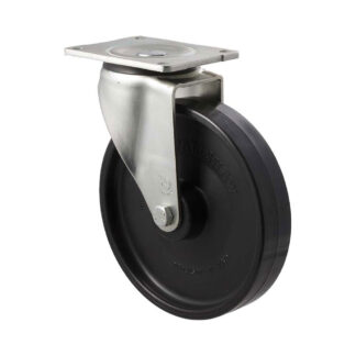 200mm O200 Hard Nylon Roll Bearing Swivel Plate 450kg Castors