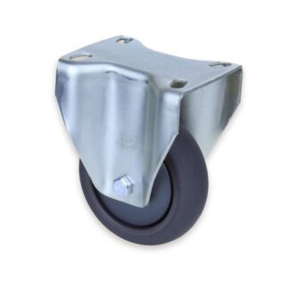 100mm Q100 Grey Polyurethane Ball Bearing Fixed Plate 200kg Castors